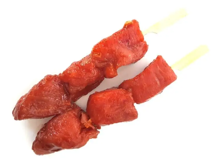 Varkenshaassaté spies 2 st. vers uit de oven met paprika en rode ui