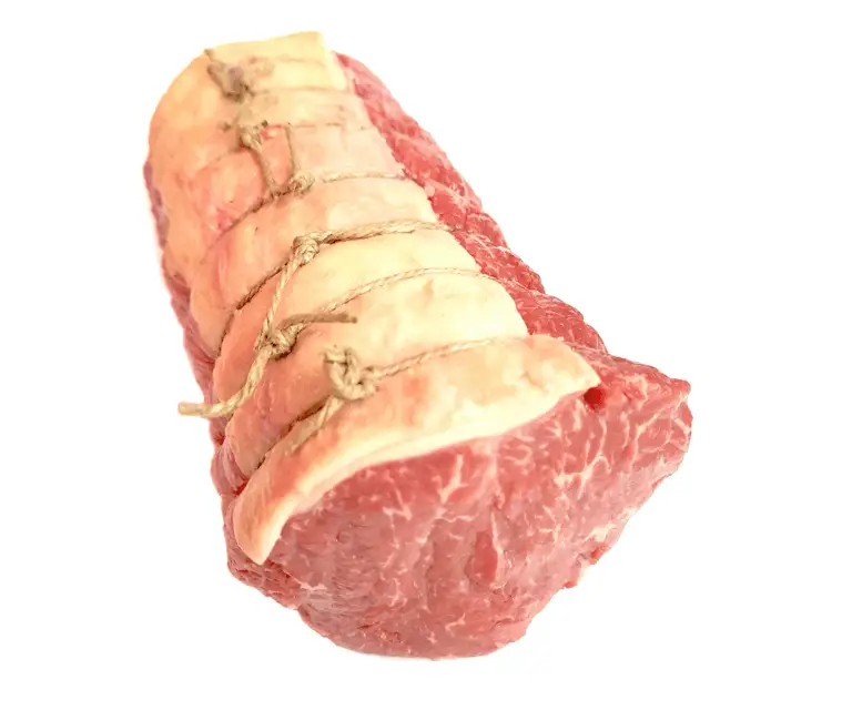 Runderlenderollade Vers 1 kg. zonder rollade doosje uit de oven met knoflook en tijm
